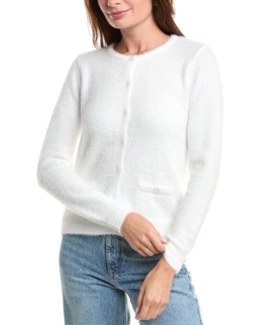 Nanette Lepore White Fuzzy Cardigan