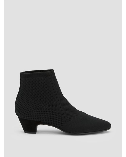 Eileen Fisher Black Purl Recycled Stretch Knit Bootie