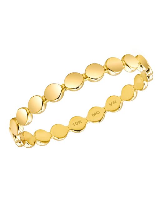 MAX + STONE Metallic Solid 10K Stackable Dotted Ring