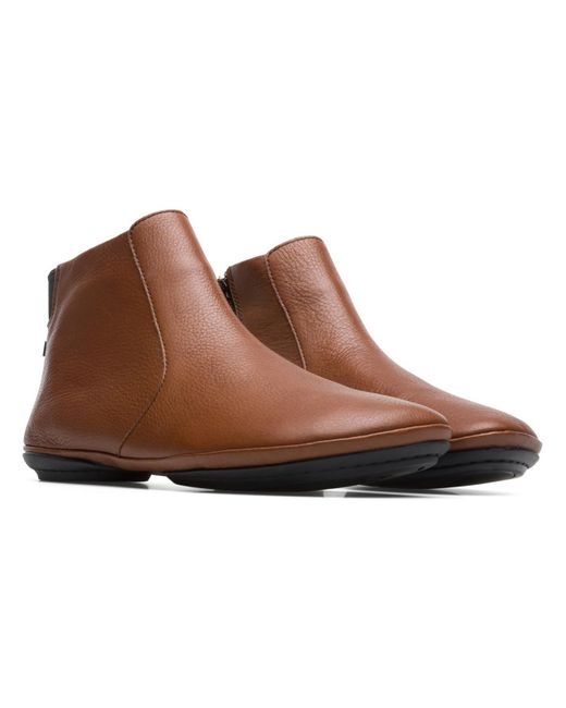 Camper Brown Right Nina Leather Ankle Ankle Boots