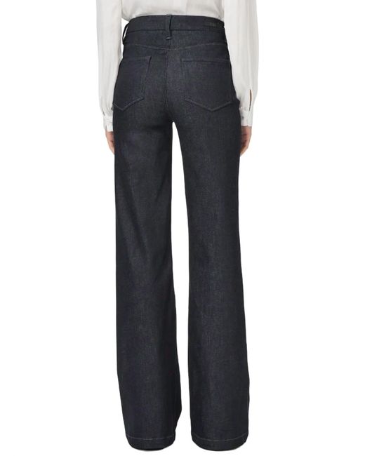 PAIGE Blue Leenah High Rise With Gold Clasp Wide Leg Jean