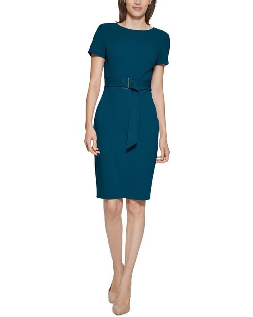 Calvin Klein Blue Business Midi Sheath Dress