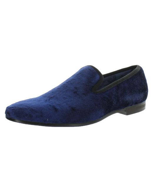 Steve Madden Crushed Velvet Shiny Smoking Loafers in Blue for Men | Lyst