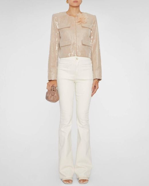 Self-Portrait White Champagne Sequin Jacket