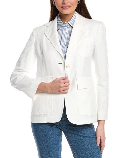 Weekend by Maxmara White Dattero Linen-Blend Jacket