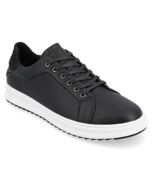 Vance Co. Black Comfort Insole Faux Leather Casual And Fashion Sneakers for men