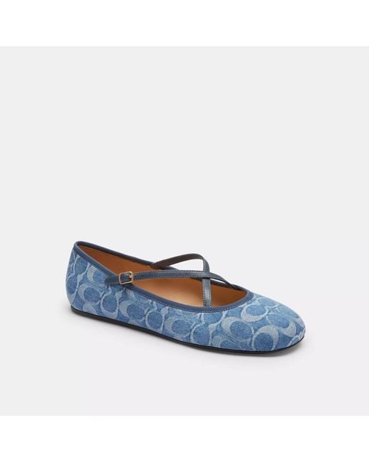 COACH Blue Phoebe Ballet Flat