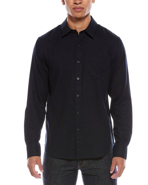 Vince Blue Twill Wool-Blend Shirt for men