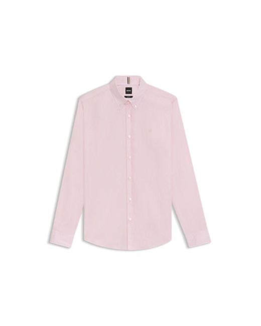 Boss Pink Slim-Fit Shirt With Double B Monogram for men