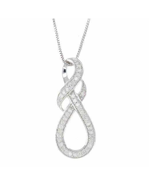Vir Jewels Metallic 1/5 Cttw Diamond Swirl Infinity Pendant