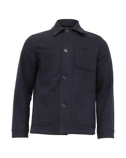 Sandro Blue Sandro Button-Down Jacket With Pockets for men