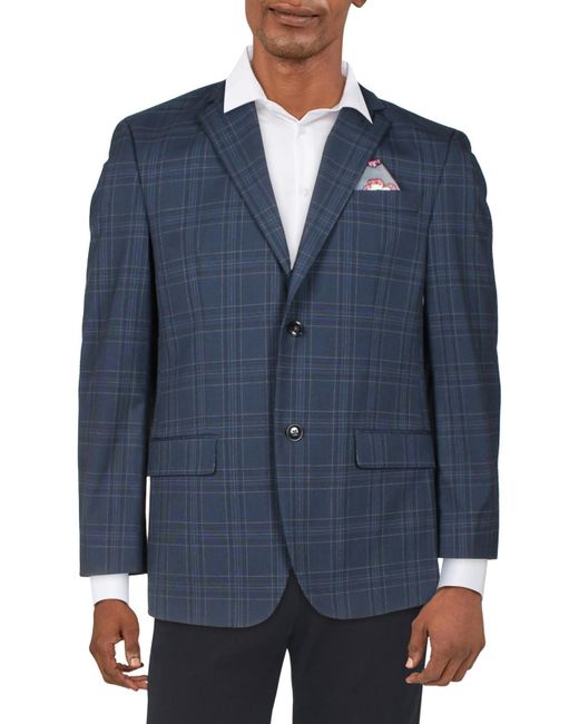 Sean John Blue M Salisbury Classic Fit Pattern Suit Jacket for men