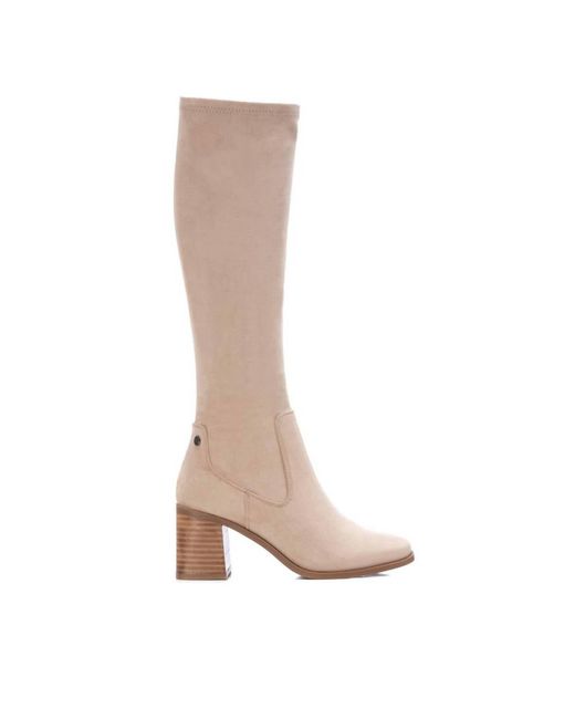 Xti Brown Elastic Suede Boots