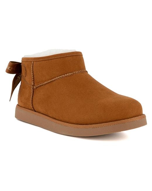 Juicy Couture Brown Solid Man Made Booties