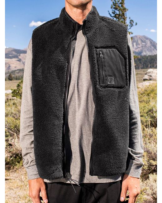 Volcom Black Muzzer Fuzzar Vest for men