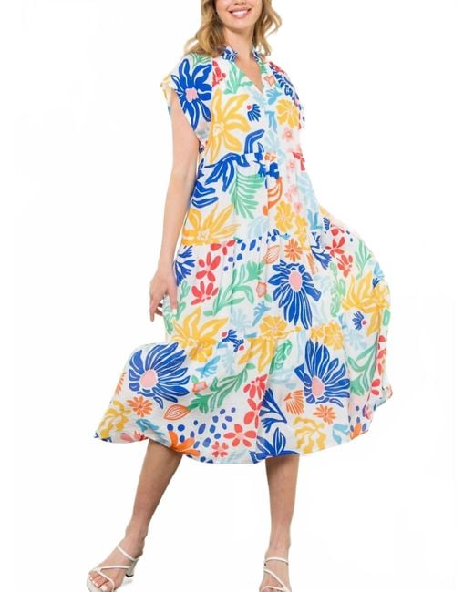 Thml Blue Miranda Midi Dress