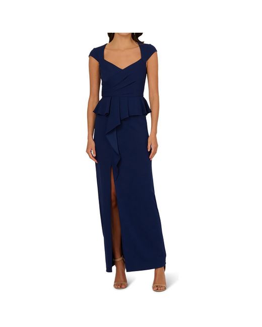 green emerald velvet dress Adrianna Papell Womens Zippered V Neck MIDI Fit Flare Formal – Vanessa Jane main image 0