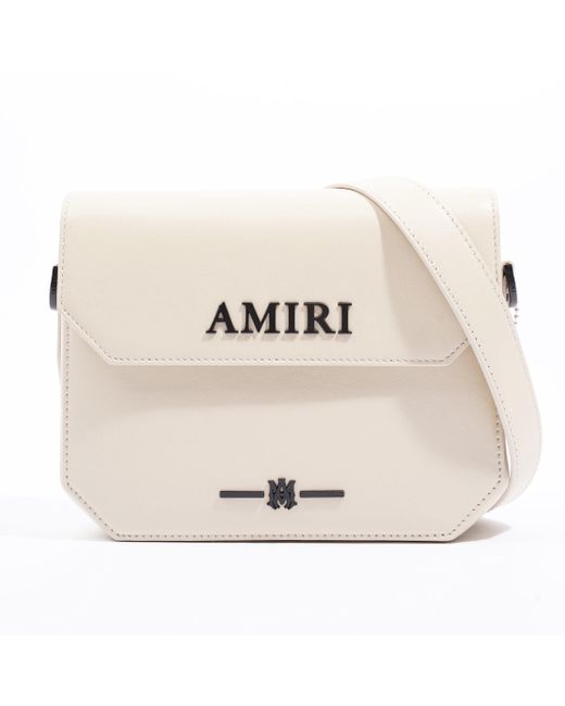 Amiri Natural Birch Logo Embellished Crossbody Bag Neutral Leather
