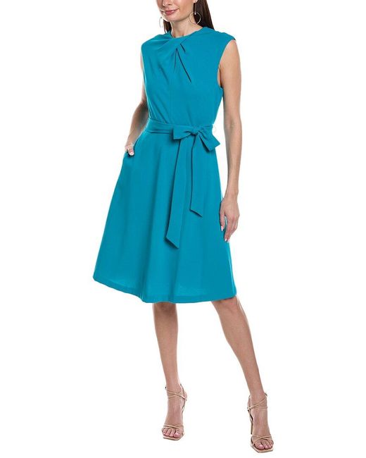 Tahari Blue Midi Dress