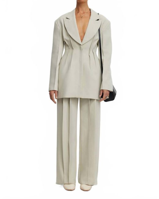 Acler Natural Edrom Cinched-Waist Jacket