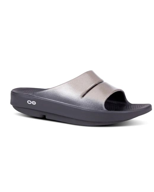 OOFOS Black Ooahh Luxe Slide Sandal