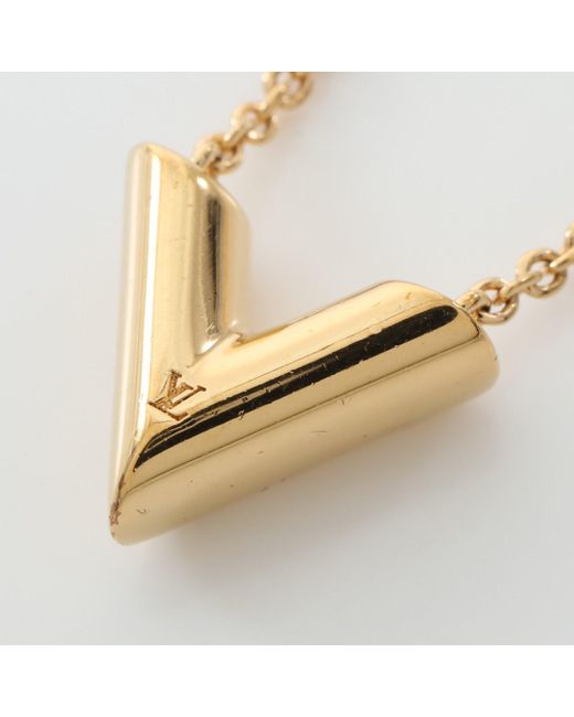 Louis Vuitton Metallic Essential V Necklace Gp Gold