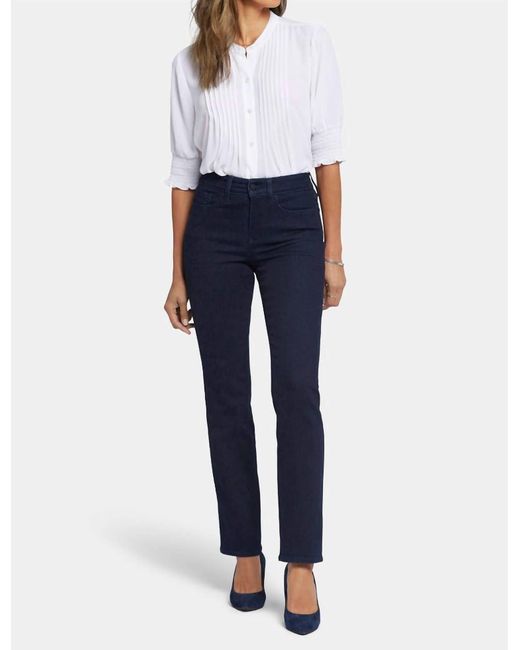 NYDJ Blue Ellison High Rise Straight Jeans