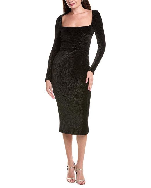 black halo cocktail dress Women Size 4 Black Halo Black Floral Print Sheath Midi Dress main image 1
