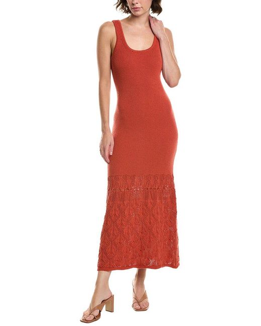 Design History Women's Red Knit Maxi Dress