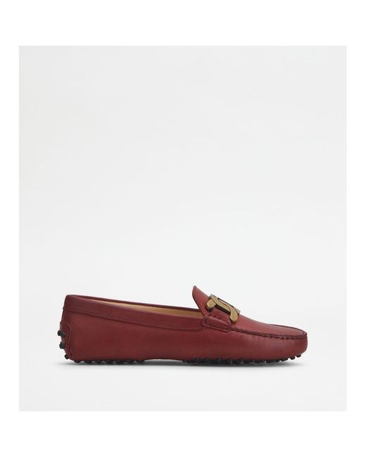 Tod's Red Kate Gommino Driving Shoes