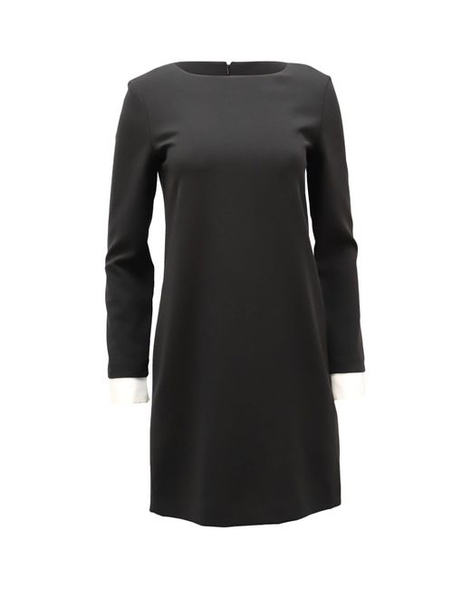 Theory Black Long-sleeved Mini Dress With Bateau Neckline