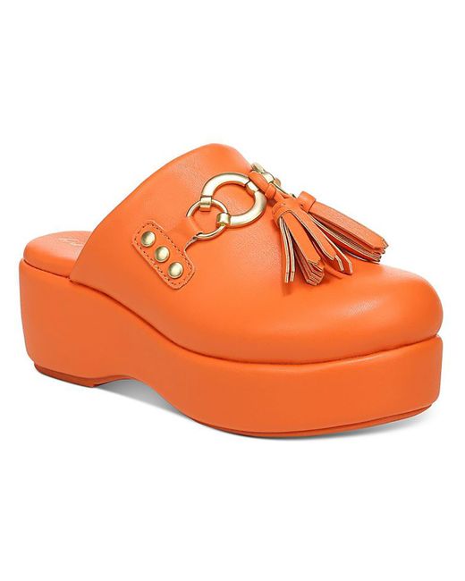 Circus by Sam Edelman Orange Jinger Faux Leather Slip On Platform Sandals