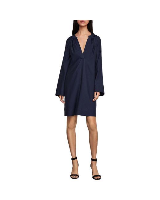 BCBGMAXAZRIA Blue Roxanne Shirred A-Line Shift Dress