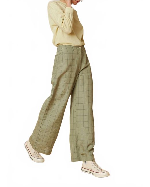 Indi & Cold Natural Window Pane Check Pants