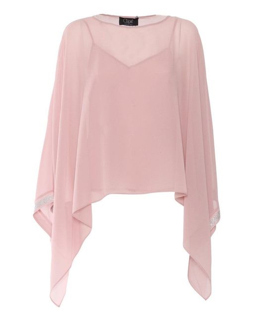 Clips Pink Flowing Poncho