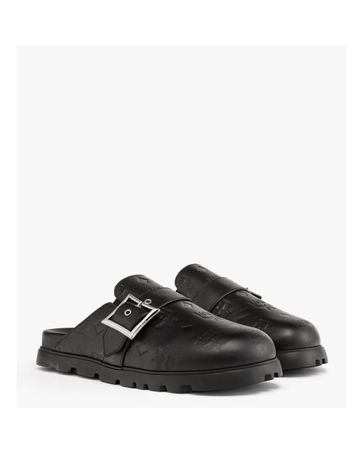 MCM Black Flat Mule for men