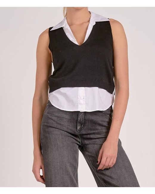 Elan Black Sweater Vest Tank Top