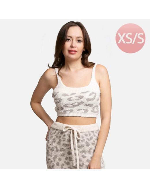 TRUEDAMES White Leopard Patterned Crop Top