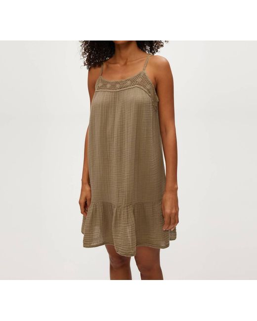 Michael Stars Emree Crochet Trim Mini Dress in Green | Lyst