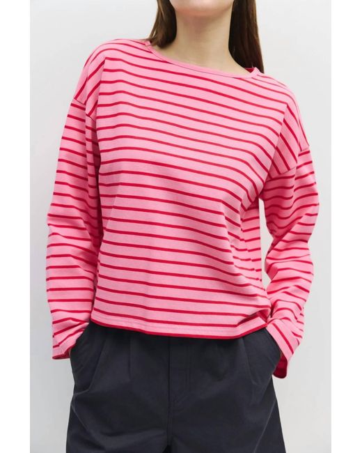 ALL ROW Pink Moore Striped Top