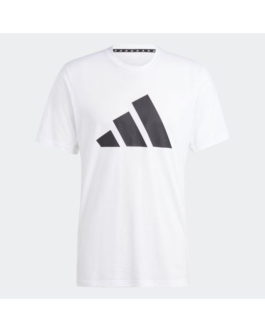 Adidas White Train Essentials Feelready Logo Training Tee for men
