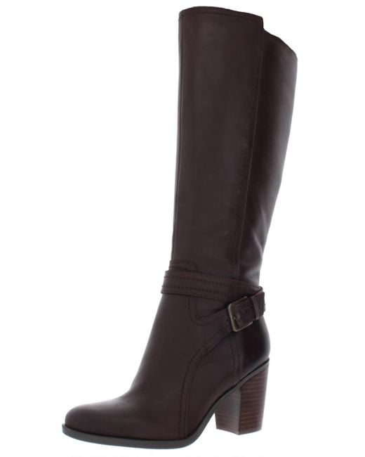 Naturalizer Kelsey Leather Buckle Riding Boots in Brown | Lyst