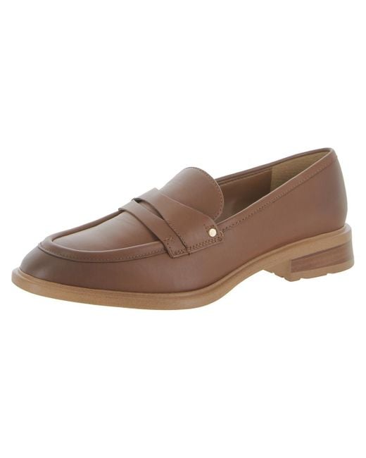 Franco Sarto Brown Edith 2 Leather Slip On Loafers