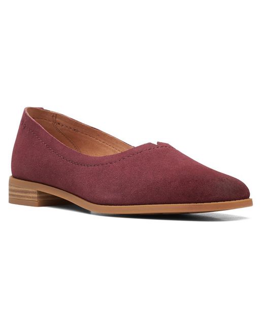Clarks Red Pure Walk Leather Slip-on Loafers