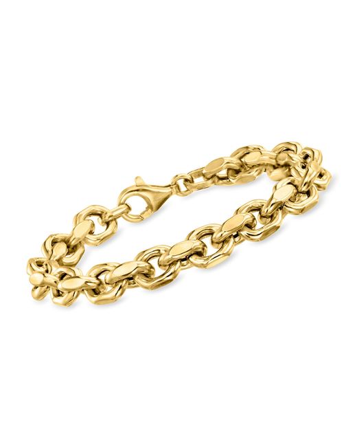 Ross-Simons Metallic Italian 18kt Gold Over Sterling Cable-link Bracelet