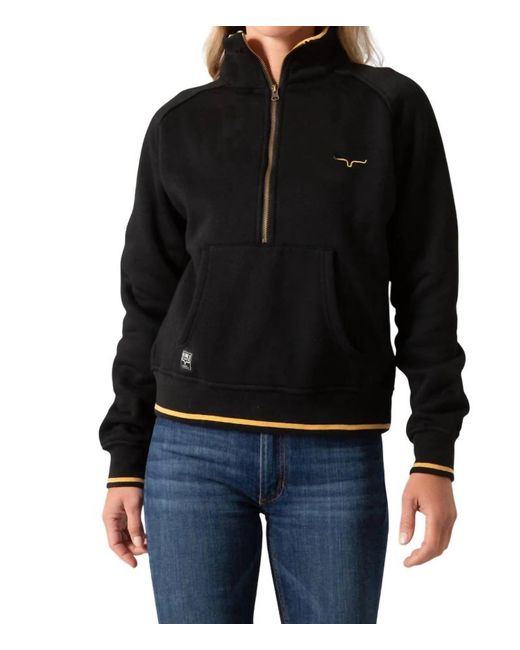 Kimes Ranch Black Malta Cropped 1/4 Zip Sweatshirt