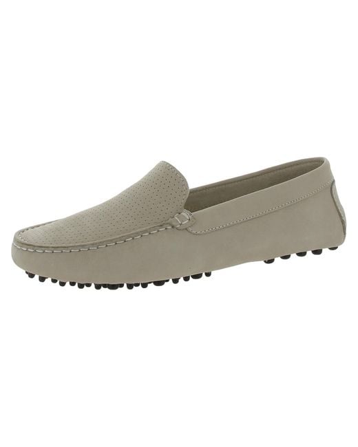 Massimo Matteo Gray Leather Loafers