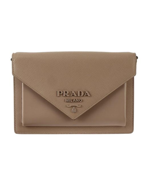 Prada Brown Envelope Leather Wallet (pre-owned)
