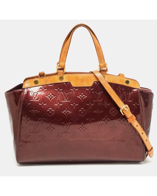 Louis Vuitton Red Amarante Monogram Vernis And Leather Brea Mm Bag