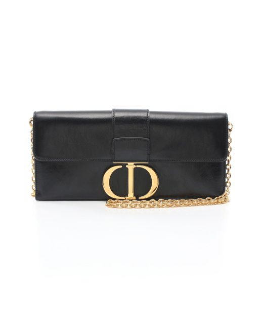 Dior Black 30 Montaigne Chain Shoulder Bag Leather